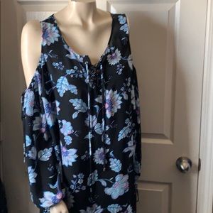 Cold-Shoulder Floral Dress